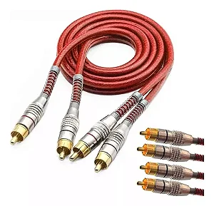 CABO RCA BLINDADO VERMELHO 1M - DLUX