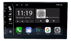 CENTRAL MULTIMIDIA ANDROID 7" OCTA 2G/64G APPLE CARPLAY ANDROID AUTO (SEM FIO) - UPPERTECH
