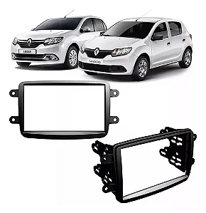 MOLDURA PAINEL 7" DUSTER/ SANDERO 07/15 / LOGAN 07/15 / KWID 17/ CAPTUR 17/ 2DIN PRETA - EXPEX