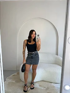 Saia jeans Black + Cinto