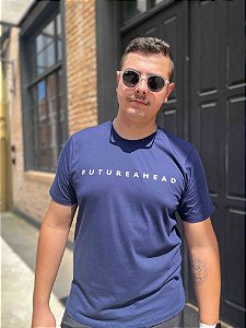 Camiseta 100% Algodão Premium FUTUREAHEAD Azul Marinho