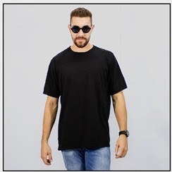 Camiseta 100% Algodão Oversized Estonada Preta Reativo