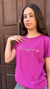 T-Shirt Estonada Rosa  Amazing