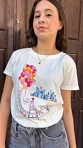 T-Shirt Premium Off White Roda Gigante