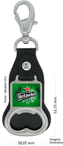 Chaveiro Couro Abridor Quadrado