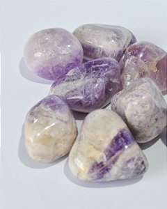 Ametista Chevron Rolada - Abertura 3º Olho, Intuição, Negatividade, Soluções e Harmonia