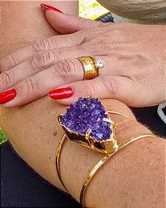 Bracelete Drusa de Ametista - Intuição, Espiritualidade, Calma e Conexão
