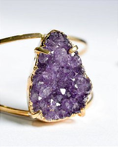 Bracelete Drusa de Ametista - Intuição, Espiritualidade, Calma e Conexão