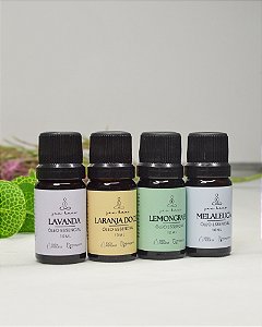 Kit de Óleos Essenciais completo Zen Haus - Lavanda, Capim Limão, Laranja Doce e Melaleuca