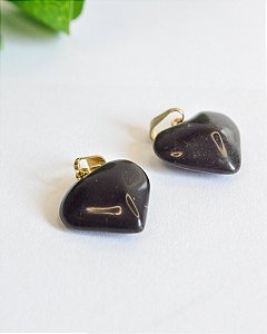 Pingente Mini Coração de Obsidiana - Proteção e Consciência