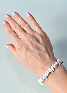 Pulseira de Howlita - Paciência, Ansiedade, Equilíbrio de Emoções e Paz