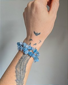 Pulseira de Água Marinha - Pedra da Ansiedade, Desfaz Confusões, Protege os Pensamentos