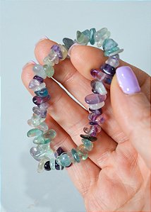 Pulseira de Fluorita Arco-Íris - Superação, Despertar Espiritual, Purificação, Ordem e Concentração