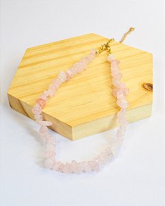 Choker de Quartzo Rosa - Amor, Cura do Coração, Amor Próprio, Perdão e Gratidão
