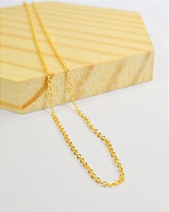 Corrente Elo Cadeado 45cm - Banho Ouro 18k
