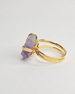 Anel Garra de Ametista Dourado - Transmutação, Espiritualidade e Conexão