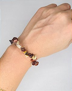 Pulseira de Jaspe Mokaíta - Coragem, Correção de Carmas, Ancestralidade e Jovialidade