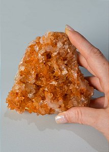 Drusa de Quartzo Tangerina - DRUSATANG02 363g - Novidade, Medos, Saúde Sexual, Insegurança e Potencial de Ação