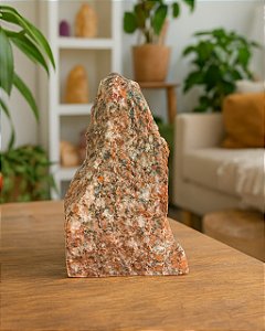 Calcita Laranja - Base Serrada GRANDE 20cm - Alegria, Criatividade e Vitalidade