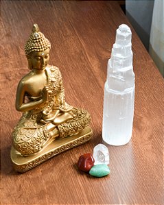 Torre de Selenita Grande 20cm - Limpeza Energética, Paz de Espírito, Cansaço Mental e Dores