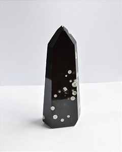 Ponta de Obsidiana Floco de Neve - Peça única POFNEVE 170g - Estresse, Desapego e Crescimento Emocional