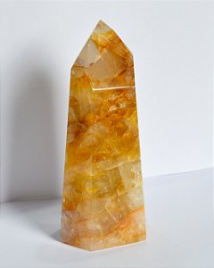 Ponta de Quartzo Hematoide Amarelo - PHEM1 929g - Vitalidade, Autenticidade, Dúvidas e Insegurança