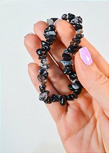 Pulseira de Obsidiana Floco de Neve - Estresse, Desapego, Crescimento Emocional, Afasta Equívocos