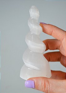 Espiral de Selenita 10cm - Limpeza Energética, Paz de Espírito, Cansaço Mental e Dores