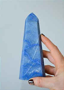 Ponta de Quartzo Azul 240 a 310g - Paciência, Comunicação, Medos, Sabedoria e Compreensão