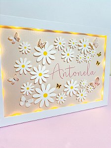 Quadro Iluminado Personalizado -  Margaridas
