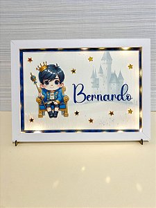 Quadro Iluminado Personalizado -  Menino Príncipe