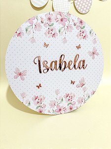 Placa de Porta Maternidade - Flor de Cerejeira