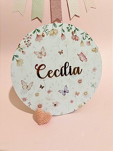 Placa de Porta Maternidade - Jardim Floral
