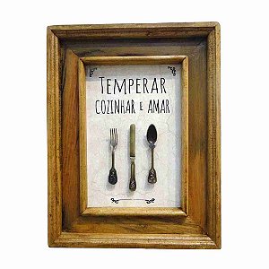 Quadro Temperar Cozinhar e Amar