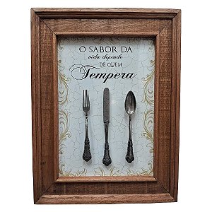 Quadro O Sabor da Vida 3 talheres