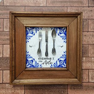 Quadro Cozinhar é uma Arte Azul