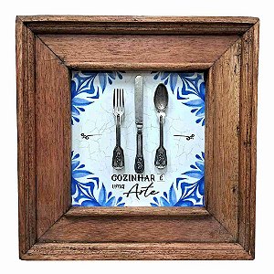 Quadro Cozinhar é uma Arte Azul