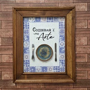 Quadro Cozinhar é Uma Arte Azul