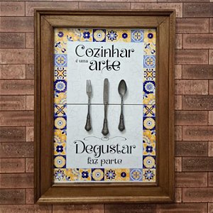 Quadro Cozinhar é Uma Arte 3 Talheres