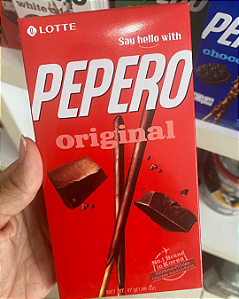 PEPERO BISCOITO PALITO DE CHOCOLATE LOTTE - ORIGINAL - PACOTE 37G