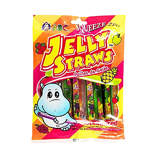 GELATINA DE FRUTAS SORTIDAS JELLY STRAWS - TUBINHOS PRONTO PARA CONSUMIR - 300G
