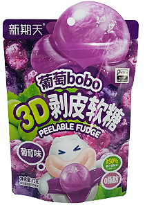 BALA 3D DESCASCAVEL UVA   PACOTE 75G