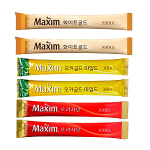 KIT DEGUSTAÇÃO DE CAFÉ PRONTO SOLÚVEL MAXIM COREANO 3 SABORES - 6 SACHÊS