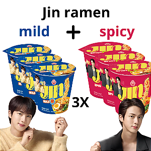 NOVO LAMEN JIN SPICY  E MILD POTES 65G 3X