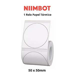 Rolo Etiqueta Niimbot Branca Redonda B1 B21 B3S 50x50  (150pçs)