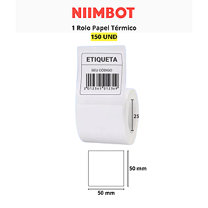Rolo Etiqueta Niimbot Branca B1 B21 B3S 50x50 (150pçs)
