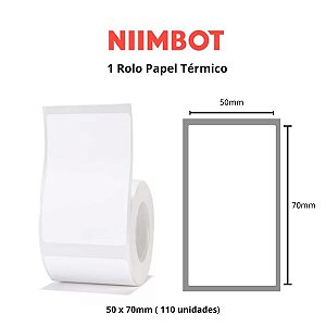 Rolo Etiqueta Niimbot Branca B1 B21 B3S 50x70 (110pçs)
