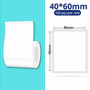 Rolo Etiqueta Niimbot Branca B1 B21 B3S 40x60 (125pçs)