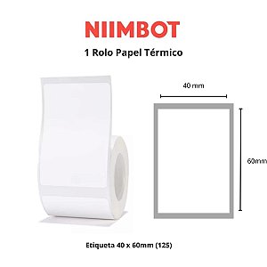 Rolo Etiqueta Niimbot Branca B1 B21 B3S 40x60 (125pçs)