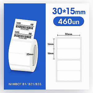 Etiqueta Niimbot 30x15mm Branca (460un) B1/b21/b3s